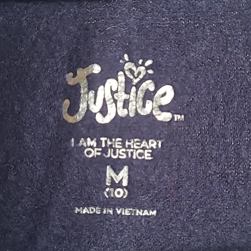 Justice Girls Medium Navy Blue Sparkly Sequin Sweatshirt Dress